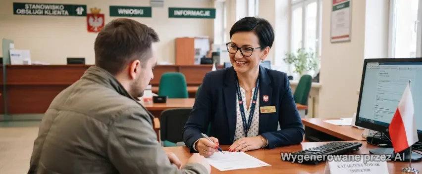 Przedstawicielka urzędu publicznego z dokumentami przy urządzeniu wielofunkcyjnym HP